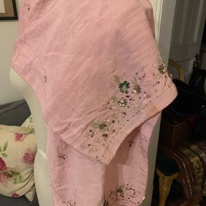 Embellished Pink Scarf